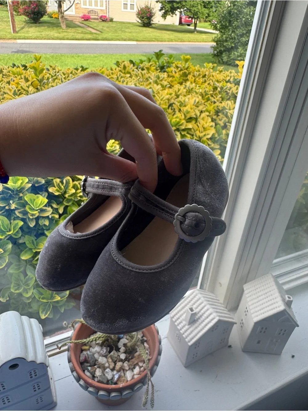 ZARA baby velvet flat Mary Jane Shoes with Flower Buckle size 22